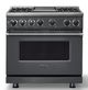 Viking® 7 Series 36" Cast Black Pro Style Dual Fuel Range with 12" Reversible Griddle-0