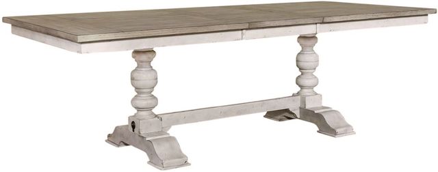 Liberty Furniture Whitney 7-Piece Antique Linen/Weathered Gray Trestle Table Set-1