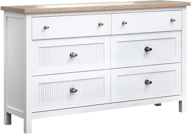 Magnussen Home® Windmill Harbour Sand/White Whisp Double Drawer Dresser-0