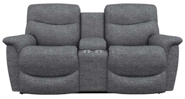 La-Z-Boy® James Midnight Manual Reclining Loveseat with Console-1