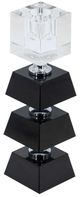 A & B Home Black/Clear Three Tiered Square Candle Holder-0