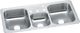 Elkay Celebrity® Brushed Satin 43" x 22" x 7" 2-Hole Triple Bowl Drop-In Sink-0