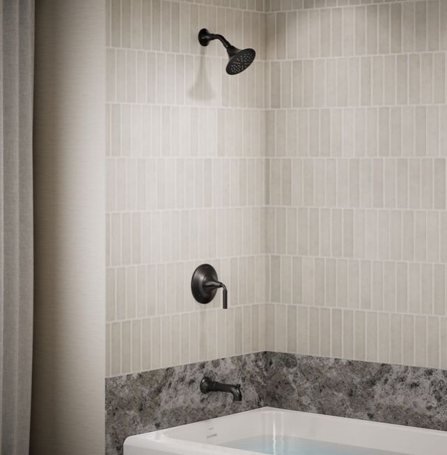 KOHLER® Tone™ Rite-Temp® Matte Black 2.5 GPM Bath and Shower Trim Kit-1