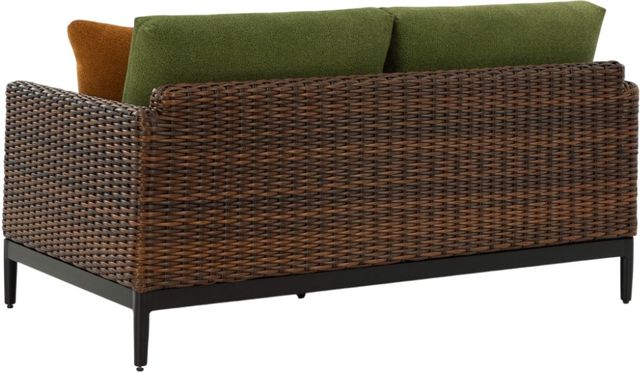 Signature Design by Ashley® Horizon Hall Brown/Green Aluminum Outdoor Loveseat -3