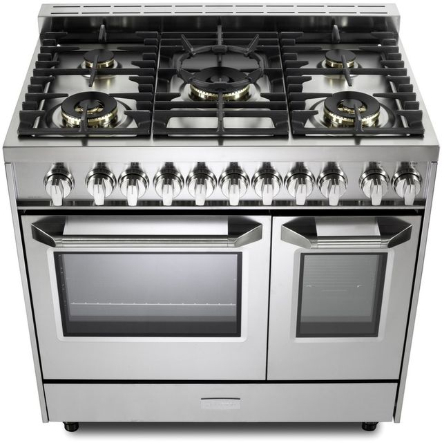 Verona® Ultima 36" Stainless Steel Freestanding Double Oven Pro Style Duel Fuel Range-4