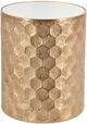 A & B Home Mirror Top Drum Table with Imelda Bronze Honeycomb Pattern Metal-0