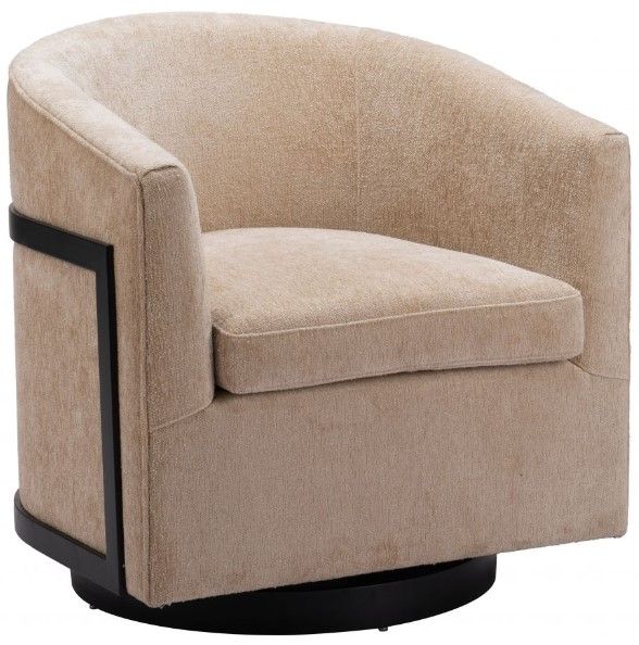 Zuo® Modern Hanko Golden Beige Swivel Chair-0