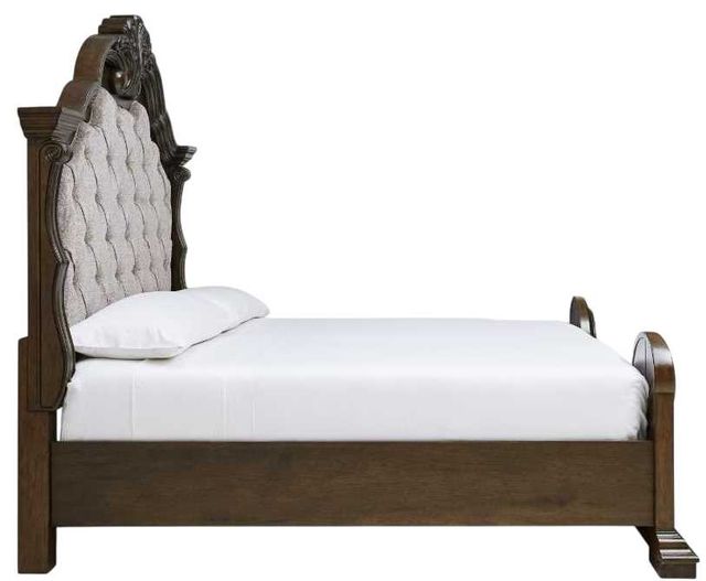 Signature Design by Ashley® Maylee Dark Brown California King Upholstered Panel Bed-2