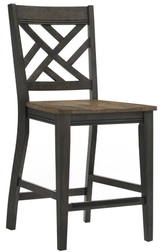 Intercon Harper Brushed Brown/Pecan Lattice Back Stool-0