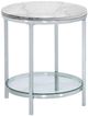 Bassett Mirror Jadyn White End Table with Silver Base-0