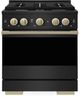 ZLINE Marino 30" Black Stainless Steel Pro Style Gas Range with Champagne Bronze Accents-0