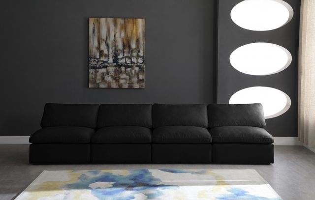 Meridian Furniture Plush Black Velvet Standard Cloud Modular Sofa-3