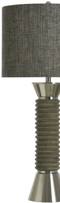 StyleCraft Norman Wyatt Home Ridgeland Brushed Steel/Garrison Gray Poly Table Lamp-1
