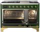 Ilve® Majestic III 48" Emerald Green Pro Style Dual Fuel Liquid Propane Range with Triple Glass Door and Brass Trim-4