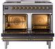 Ilve® Nostalgie II Noblesse 40'' Graphite Matte Pro Style Dual Fuel Range with Brass Trim-1