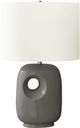 Monarch Specialties Inc. Grey Ceramic Table Lamp with Ivory Shade-0