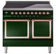 Ilve® Nostalgie II Noblesse 40'' Emerald Green Pro Style Induction Range with Copper Trim-0
