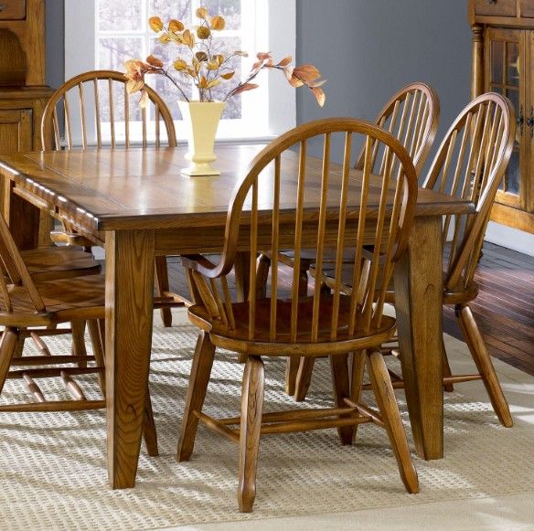 Liberty Furniture Treasures 5-Piece Rustic Oak Rectangular Dining Set-1