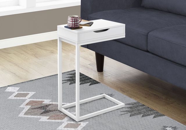 Monarch Specialties Inc. White Drawer Accent Table -1