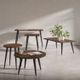 Jofran Inc. Prelude Walnut Round End Table with Black Base-1
