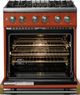 Viking® 5 Series 30" Spriced Cider Pro Style Dual Fuel (LP) Range with Brushed Brass Trim-1