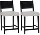 Powell® Cosgrove 2-Piece Black/Light Gray Upholstered Counter Stool Set-0