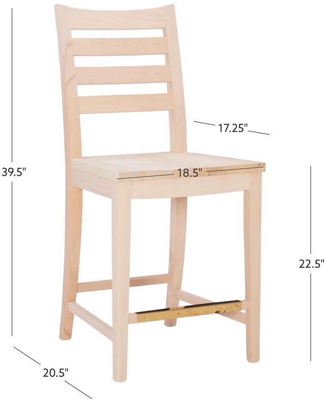 Linon Felicia 2-Piece Unfinished Counter Stool-2