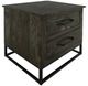 International Furniture Direct Teak Stained Dark Nightstand-0