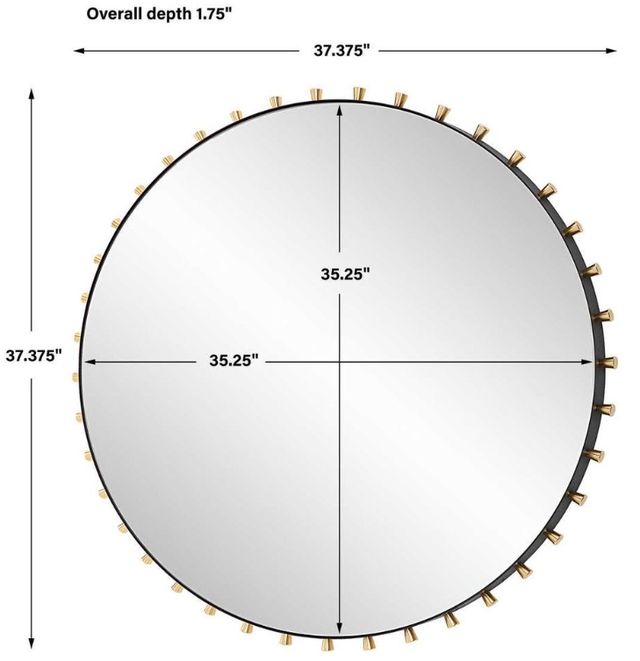 Uttermost® Cosmopolitan Matte Black Round Mirror-2