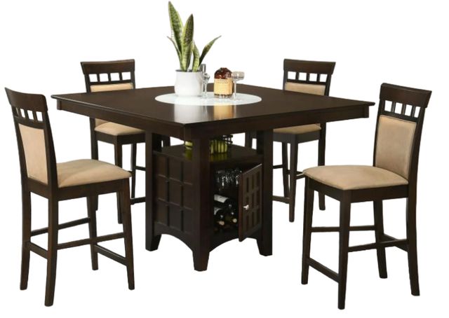 Coaster® Gabriel 5-Piece Brown Square Counter Height Dining Set-0