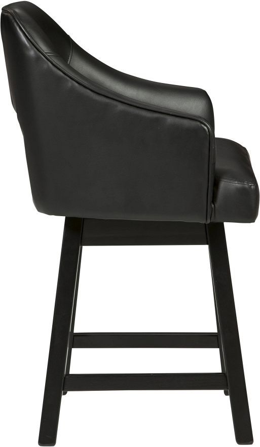 Signature Design by Ashley® Tallenger Black/Dark Brown Swivel Barstool-2