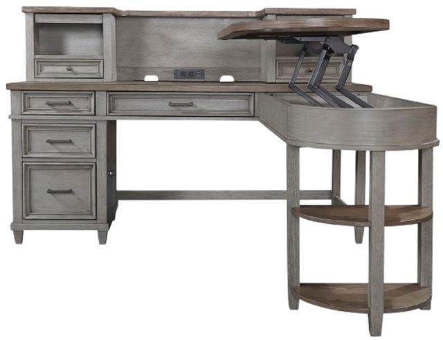 aspenhome® Caraway Aged Slate Single Pedestal Desk-1