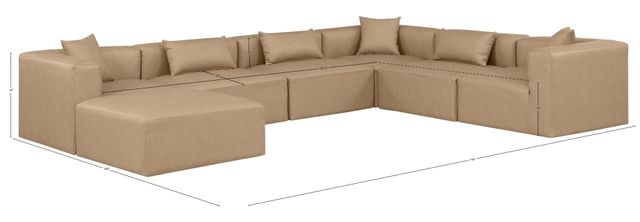 Meridian Furniture Cube 7-Piece Tan Leather Sectional-2