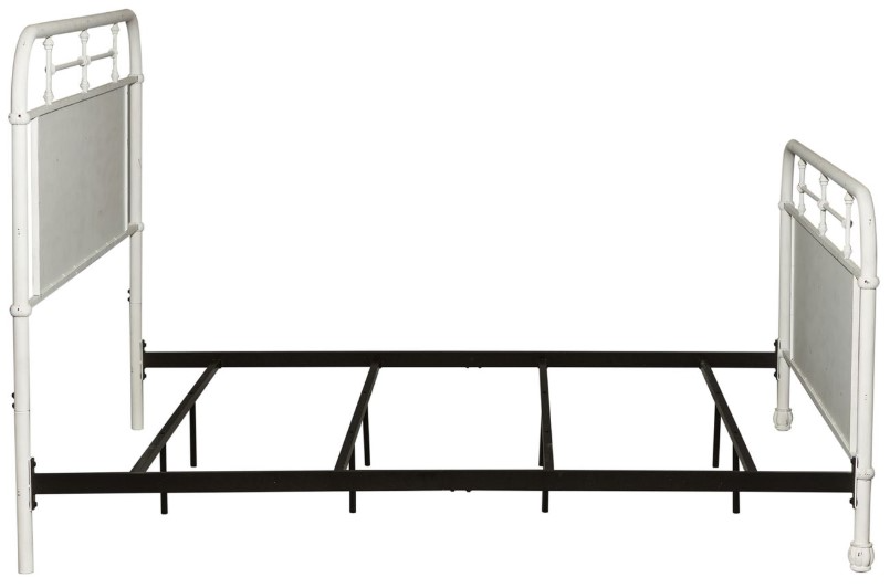 Liberty Furniture Vintage Antique White Queen Metal Rod Bed - Thumbnail 4