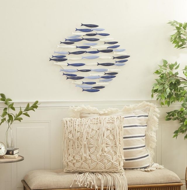 Deco Marche Blue Fish Wall Decor-4