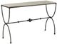 Currey & Company Agora Polished Concrete Console Table with Rustic Bronze Base-0