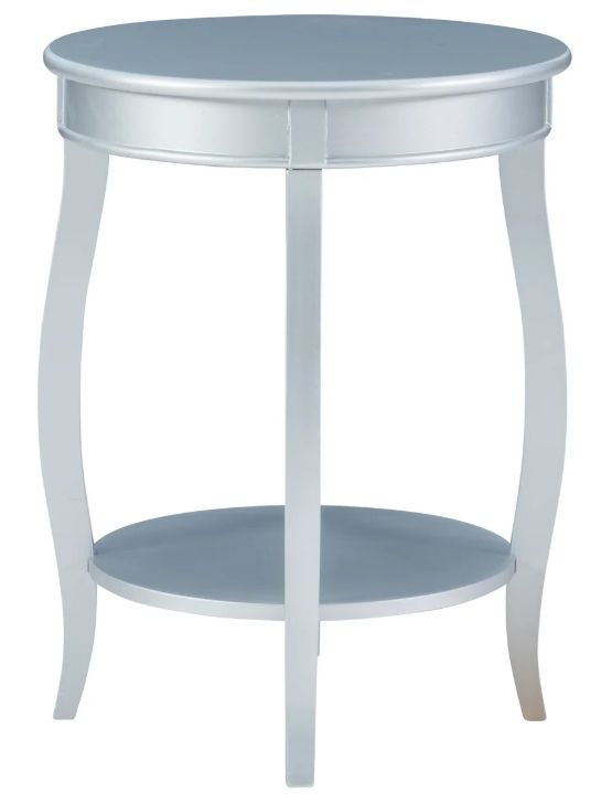Powell® Rainbow Silver Round Side Table-4