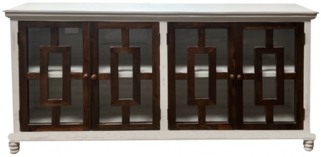 Million Dollar Rustic Nero White/Rodeo Console with Box Figure Doors-0
