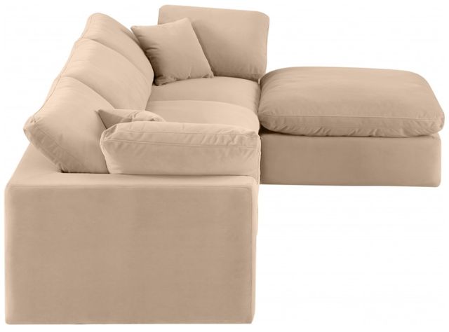 Meridian Furniture Comfy 4-Piece Beige Velvet Modular Sectional -3