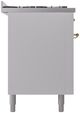 Ilve® Nostalgie II Series 60" White Pro Style Dual Fuel Range-2