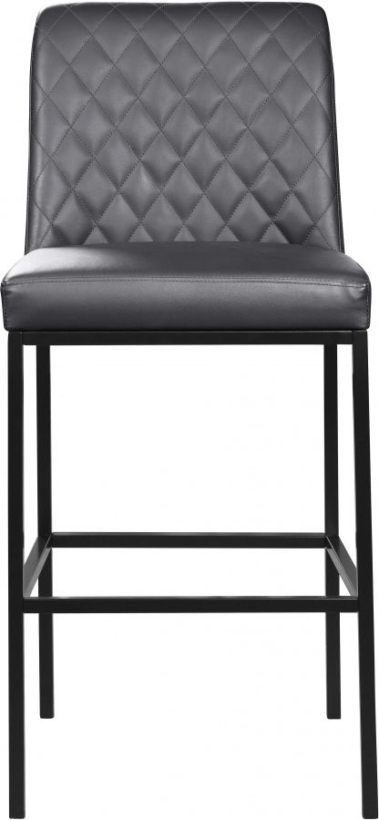 Meridian Furniture Bryce Grey Faux Leather Stool-1