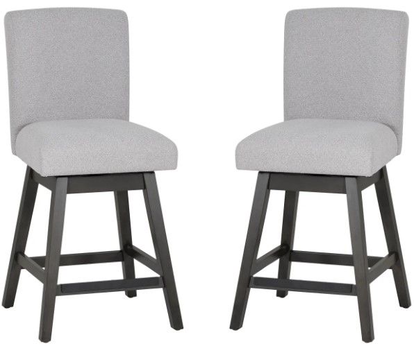 Linon Cohen 2-Piece Gray Upholstered Counter Stool Set-0