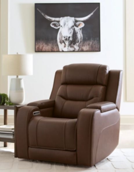 Signature Design by Ashley® Knightington Brown Power Recliner with Audio Seating-3
