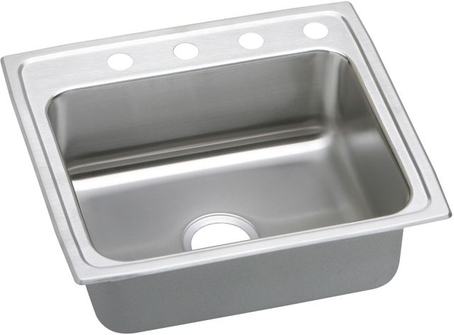 Elkay Lustertone® Classic Lustruous Satin 22" x 20" 1-Hole Single Bowl Drop-in ADA Sink with Quick-clip-0