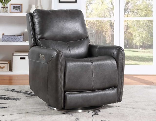 Steve Silver Co. Athens Charcoal Triple Power Swivel Recliner-1