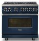 Viking® 7 Series 36" Slate Blue Pro Style Liquid Propane Gas Range-3