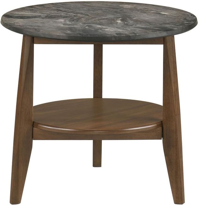 Coaster® Bradley Smokey Gray End Table with Dark Brown Base-3