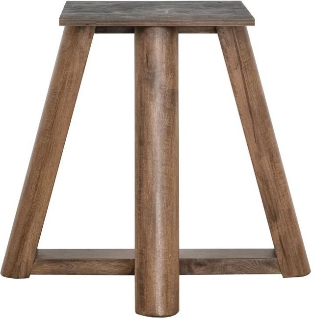 International Furniture Direct Silver Brown Round Dining Table with Resin River-3