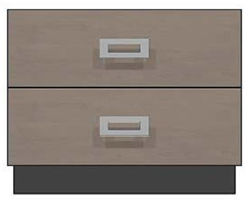 Country View Woodworking Customizable American Modern 28" 2-Drawer Rectangular White Front Plinth Base Nightstand