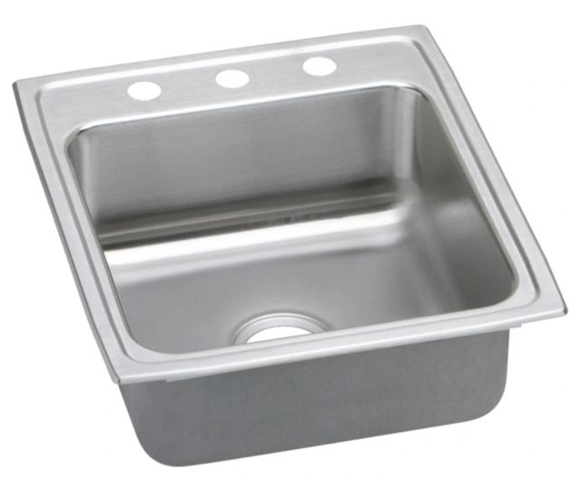 Elkay Lustertone® Classic Lustrous Satin Stainless Steel 20" x 22" x 6" MR2-Hole Single Bowl Drop-in ADA Sink with Quick-Clip-0